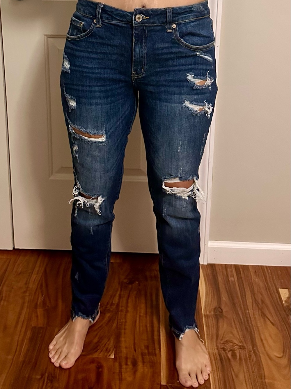 KanCan Dark Blue Distressed Skinny Jeans
